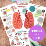 colorful worksheets about lungs health