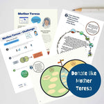 english worksheets about mother teresa and how to donate