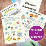 Interactive worksheets about eleanor roosevelt and how to write notes