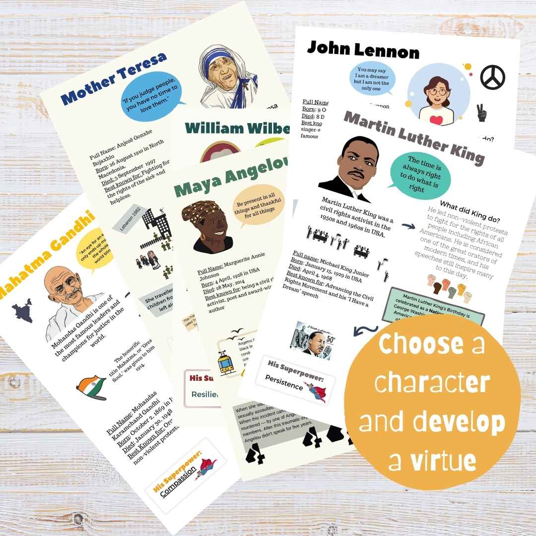 printable activities for teachers about history characters