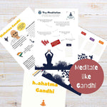 printable worksheets about gandhi and how to meditate