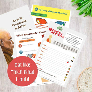 worksheets for yoga teachers about thich nhat hanh and how to eat mindfully